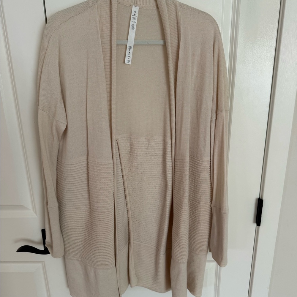 Lululemon Lotus Cream Open-Front Sweater